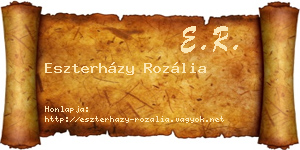Eszterházy Rozália névjegykártya